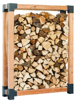 Productafbeelding van Westmann, open haardrek van larikshout, model Michel 3, voor buiten, natuurlijke uitstraling, 138x40x180 cm