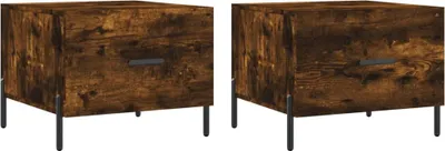 Produktbild von vidaXL Couchtische 2 Stk. Räuchereiche 50x50x40 cm Holzwerkstoff