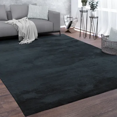 Immagine prodotto di Tappeto lavabile per soggiorno a pelo corto, tinta unita, stile moderno, morbido, blu navy, dimensioni 80x300 cm