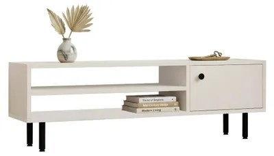 Produktbild von Metomaha - TV-Schrank, 120x30x38 cm Weiß, mit Regal