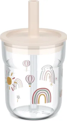 Image de Mepal Mio Kleinkinder Trinken verre à boire pour enfants mio 250 ml mit trinkhalm - sunshine & rainbow Ø77 x 135 108023065245