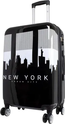 Produktbild von Hartschalen Reise Koffer Trolley mit Dehnfalte Motiv NY Skyline - Gr. L