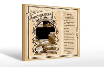 Produktbild von Holzschild Berufe 30x20cm Buchhändler Bücher Aufapfel Trends