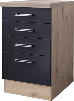 Produktbild von Schubkastenschrank - 50 cm breit - Anthrazit San Remo Eiche – Lino