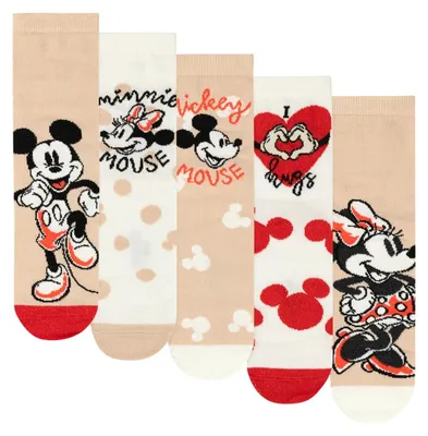 Image de Disney - Chaussettes pour femmes (lot de 5) NS10006 (37 EU - 42 EU) (beige)