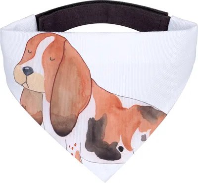 Produktbild von Mr. & Mrs. Panda Hundeschal Hund Basset Hound - Weiß - Geschenk, Tuch für Hunde, Halstuch, Süß, Hundehalstuch, Niedlich, Sprüche