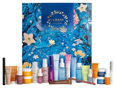 Productafbeelding van Adventskalender van Lumene Nordic Beauty, met 24 verzorgings- en make-upproducten, waarvan 12 in originele verpakking