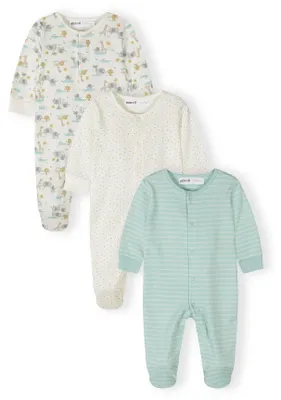 Produktbild von Minoti Schlafanzug Baumwolle langarm Offwhite Gr. 68 für Mädchen