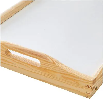Productafbeelding van Ibenzoa® ontbijttafel van grenenhout – Bedtafel met opklapbare poten en zijhandgrepen, 51 x 32 x 25 cm, ideaal voor ontbijt in bed