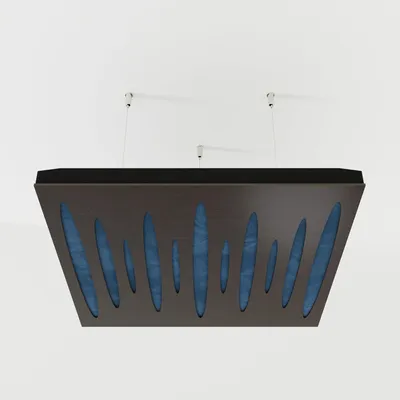 Productafbeelding van Set van 4 akoestische plafondpanelen PULSAR, 50x50x5 cm, wenge/blauw