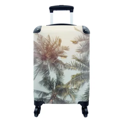 Produktbild von MuchoWow® Koffer Handgepäck Trolley Rollkoffer Kleine Reisekoffer mit 4 Rollen - Palme - Sommer - Tropisch - Cabin Size < 55x40x23 cm & 55x40x20 cm - Fotokoffer - Kabinenkoffer - Boardgepäck - Reise-Box - Reisekoffer - Reisegepäck - Koffer mit Bild - Trolley für Kinder