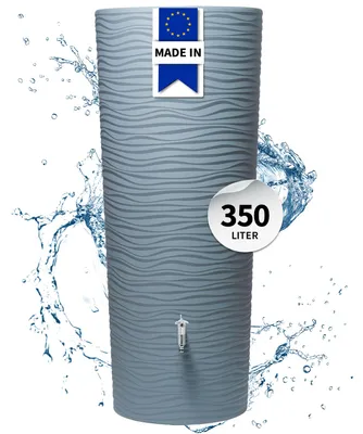 Productafbeelding van Garantia NATURA 2-in-1 regenopvangvat, regenwaterreservoir, 350 liter, 62x62x150 cm (L x B x H), oceaanblauw/grijs; artikelnummer: 326153