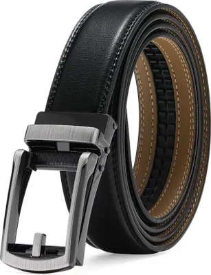 Obrázek produktu pro Nelbons Pánský opasek,Kožený automatický ráčnový opasek pro muže šaty 30mm 1 1/8",Velikost na míru