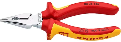 Obrázek produktu pro Knipex 0826145, Špičaté kleště, Kov, Plast, Oranžová, Červená, 145 mm, 145 g