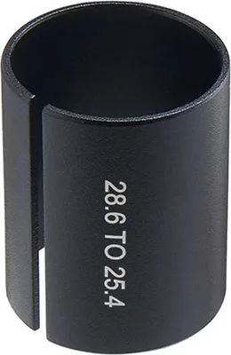 Image de Adaptateur de potence Ritchey 28,6 à 25,4 mm, noir, aluminium 6061, 15 g, permet...