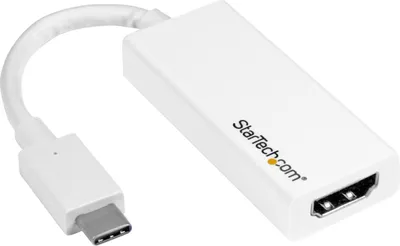 Produktbild von StarTech.com USB-C auf HDMI Adapter - Thunderbolt 3 kompatibel - Weiß - 4K 60Hz - Highspeed Videoschnittstellen-Converter - USB-C (M)