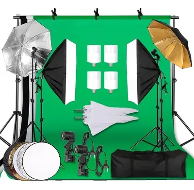 Produktbild von Fotografie-Beleuchtungs-Set, Softbox-Beleuchtung, Hintergrundrahmen, Foto-Studio-Set 36