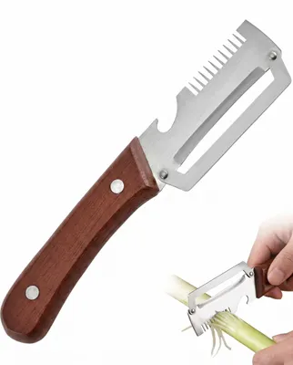 Produktbild von 3-in-1 Küchenschäler - Multifunktional mit Sparschäler Zwiebelschneider und Flaschenöffner - Für Obst und Gemüse - 1 Stück