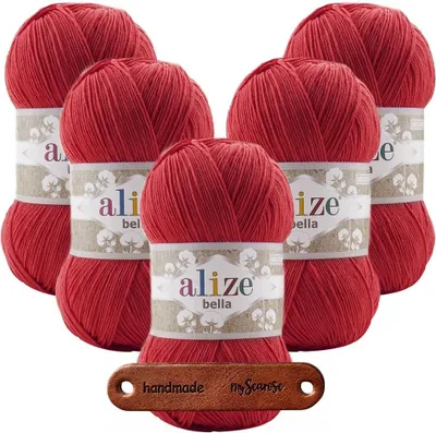 Produktbild von 5 x ALIZE Bella 100 56 Red mit Label