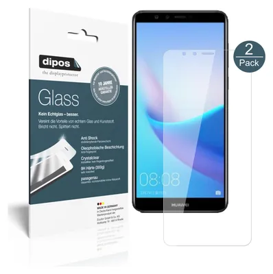 Produktbild von 2x Schutzfolie für Huawei Enjoy 8 Plus - Anti-Shock 9H Folie dipos Glass