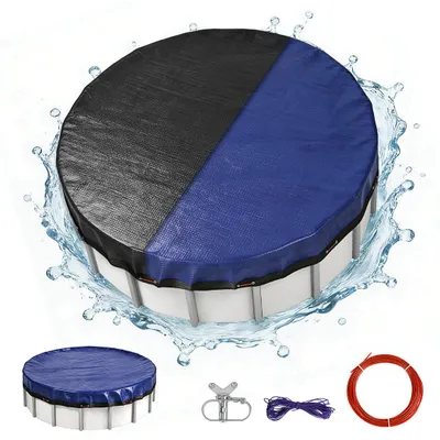 Produktbild von Vigevee Poolabdeckung Rund für Ø306 cm Pools | Planenmaß Ø366 cm | 2-in-1 PE UV-beständig