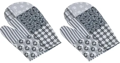 Obrázok produktu pre Kuchynská chňapka – 2 ks – 28 x 18 cm – sivá, biela