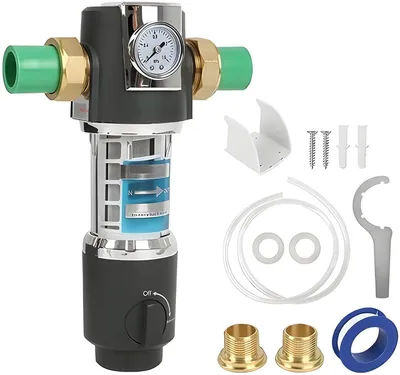 Produktbild von PolkaHome® Rückspülbarer Wasserfilter Vorfilter – 3/4 Zoll Gewinde, 40 µm, Grau