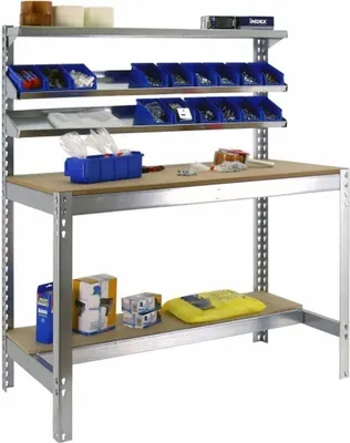 Produktbild von PROREGAL Werkbank BUFFALO mit Frontablage | HxBxT 84x90x61cm | Traglast 400kg | Verzinkt