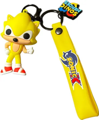 Produktbild von Schlüsselanhänger Sonic the Hedgehog 7cm Mini Anhänger Geschenk Cartoon Schlüsselanhänger Silikon Schlüsselanhänger für Handyhülle Charme Rucksack Geschenk Sonic gelb
