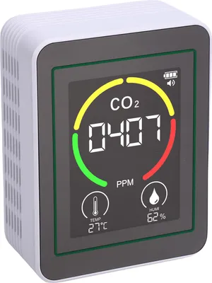 Image de TARSHYRY Moniteur de qualit ? de l'air 3 en 1 avec moniteur de CO2 ��surveillance de l'humidit ? de l'air Moniteur de qualit ? de l'air int?rieur avec ?cran couleur 2,8 pouces pour la maison, l'h?tel, le bureau, la voiture (WHITE)
