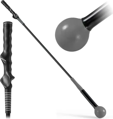 Image de COSTWAY Golf Swing Trainer, aide à l'entraînement de golf de 100 cm avec tête de poids, entraîneur de swing de golf, Indoor & Outdoor, aide à l'entraînement de swing de golf, Gris