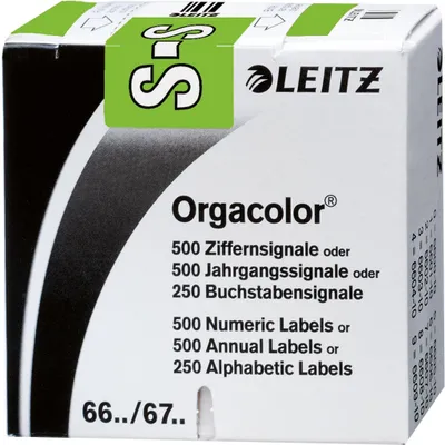 Produktbild von Leitz Buchstabensignal Orgacolor® Orgacolor Registratursysteme S selbstklebend Kunstdruckpapier grün