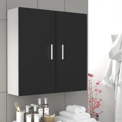 Produktbild von VCM Holz Wandschrank | Badschrank | Maße: H. 60 x B. 60 x T. 18 cm | 2 Türen | 2 Fächer - Zalo