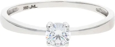 Produktbild von Solitär Ring 333 Weißgold synth Zirkonia JL39-07-0390 JuwelmaLux Größe 56