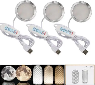 Image de Trois lampes, trois couleurs, alimentation USB 5 V, lumière chaude, 3000 K