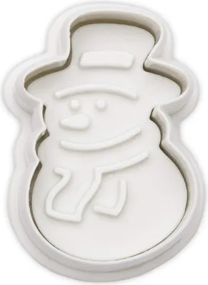 Image de Städter Emporte-pièce en relief avec éjecteur Bonhomme de neige, emporte-pièce, moule à biscuit, biscuit, plastique, 4.5 cm, 170926