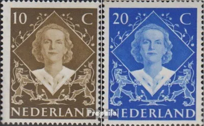 Produktbild von Briefmarken Niederlande 1948 Mi 509-510 (kompl.Ausg.) postfrisch Juliana