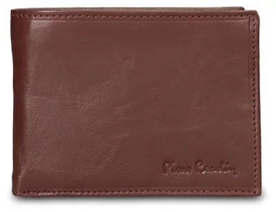Image de Portefeuille pour hommes Pierre Cardin, en cuir véritable, noir, compact, dimensions : 12,5 x 9 cm