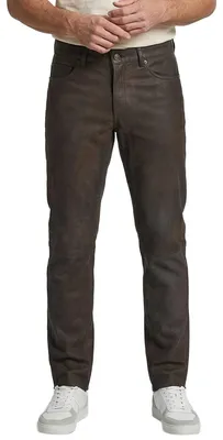 Produktbild von MADDOX - Herren Lederhose Lammnubuk dunkles schoko : 56