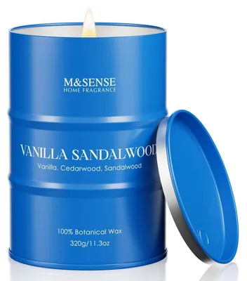 Immagine prodotto di Candela profumata alla vaniglia e al sandalo, in vetro, 320g, durata di combustione: 70 ore