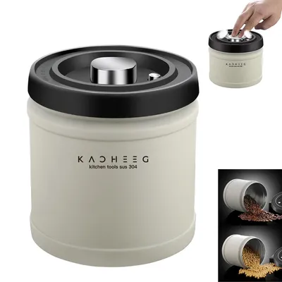 Produktbild von Vakuum Kaffeedose 1600ml Edelstahl 304, luftdicht Aromabehälter mit Druck-Vakuumpumpe für Kaffeebohnen, Tee & Lebensmittel