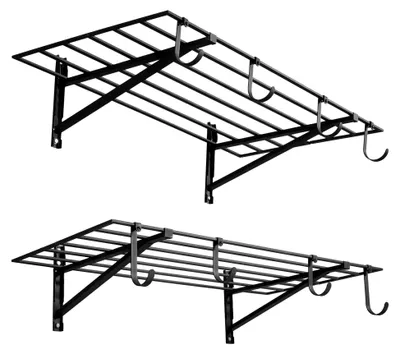 Produktbild von 2er-Set Garagenregal 1219x615x305 mm zur Werkzeugaufbewahrung mit 118 kg Tragkraft pro Regalboden und Wandhaken