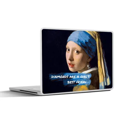 Produktbild von MuchoWow® Laptop Aufkleber Sticker Cover Das Mädchen mit dem Perlenohrring - Zitat - Alte Meister 32.5x23.5 cm - Sticker für Laptop - Selbstklebend