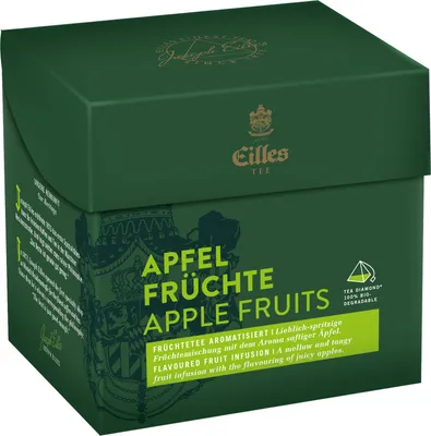 Produktbild von EILLES TEE Tea Diamond APFELFRÜCHTE im Pyramidenbeutel, 20er Box