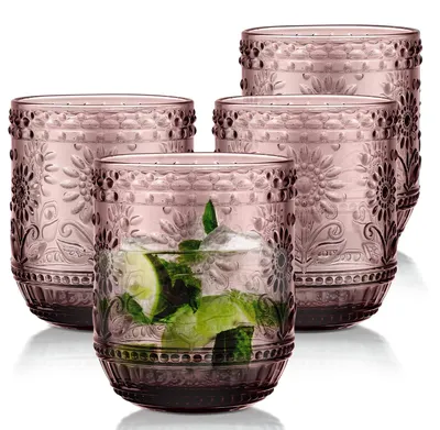 Imagen del producto de Juego de 4 vasos apilables de diferentes colores, con capacidad de 360 ml
