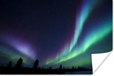 Produktbild von MuchoWow® Poster Nordlichter - Park - Kanada 120x80 cm - Bilder
