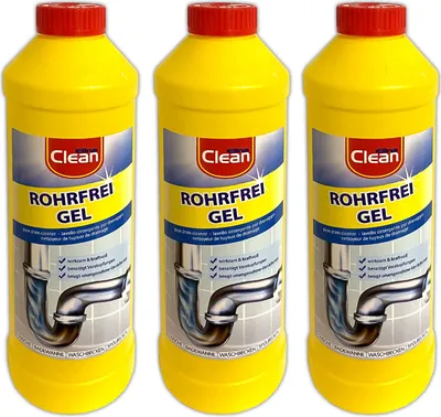 Produktbild von 3er Set Rohrreiniger Konzentrat 1 Liter Abflussreiniger Rohrreinigunsmittel Rohrreinigung Rohr Reiniger Abflussfrei