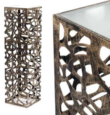 Immagine prodotto di COLONNA DECORATIVA "ENZA GRANDE" | 100 cm, oro antico| Figura decorativa in metallo