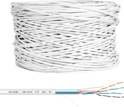Immagine prodotto di Vultech Cavo di Rete Ethernet Cat5e FTP 305m Gigabit Bianco