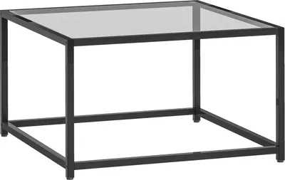 Produktbild von Industrieller Couchtisch, gehärtetes Glas und Stahl, 68 x 68 cm